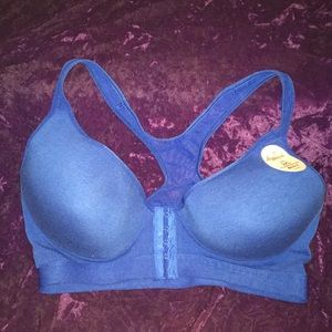 Front closure mesh racerback bra